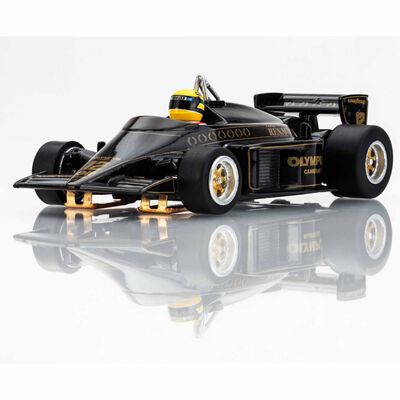 HO 1985 Lotus 97T #12 F1 Mega G+ Slot Car, Black/Gold HO 1985 Lotus 97T #12 F1 Mega G+ Slot Car, Black/Gold