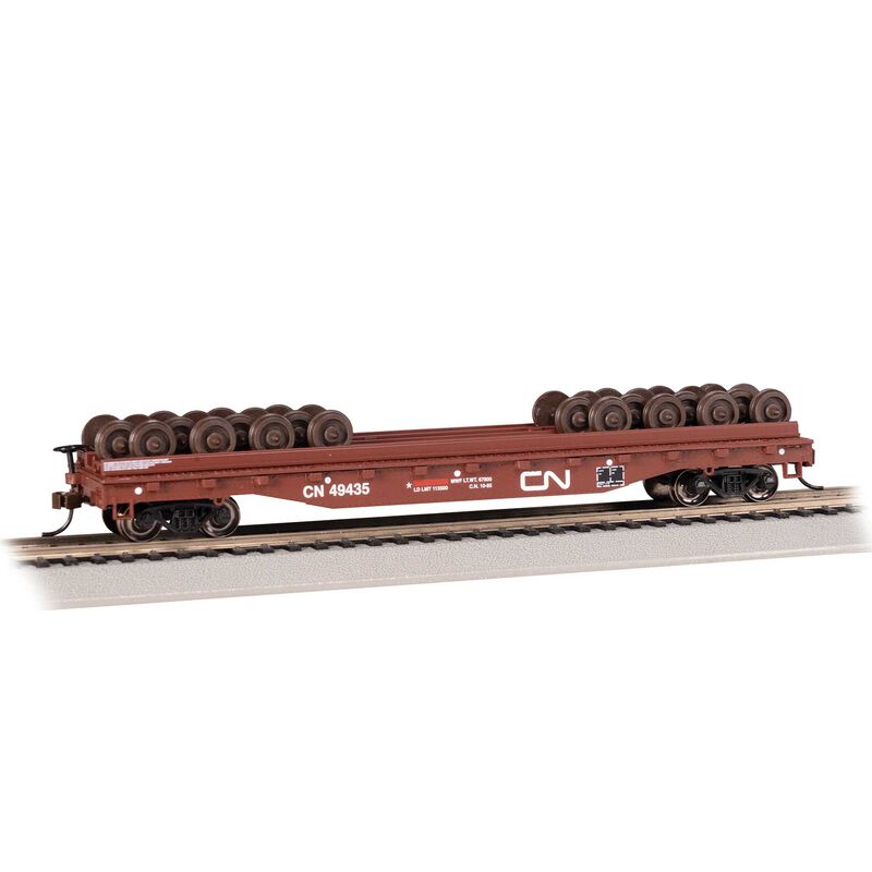 HO 52' Wheel Flatcar w/ Wheel Load - Canadian National #49435