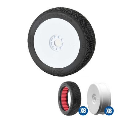 1/8 Super Nova SLW Off-Road Tires Racer Bundle, White Wheels: Buggy 1/8 Super Nova SLW Off-Road Tires Racer Bundle, White Wheels: Buggy