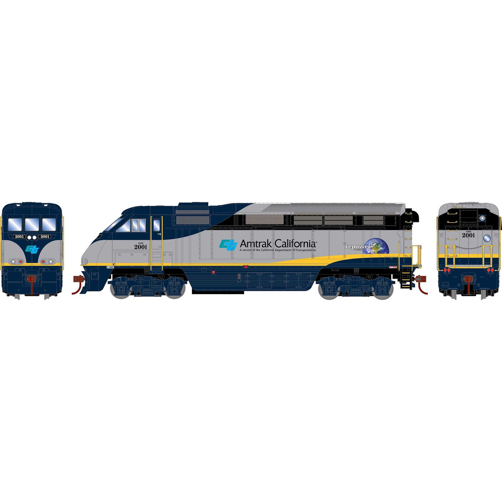 HO F59PHI Locomotive with DCC & Sound, CDTX #2001