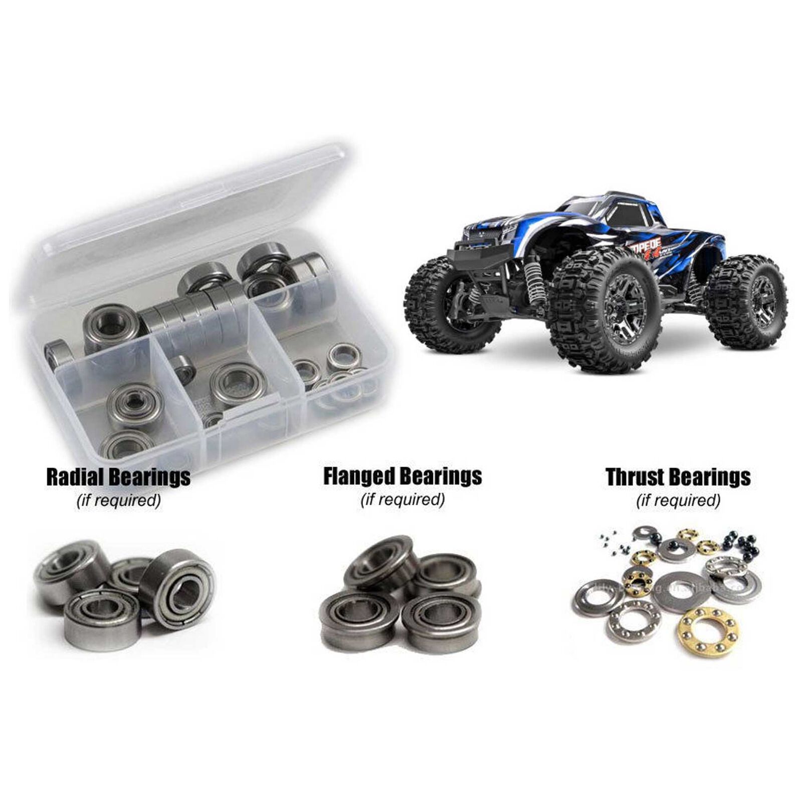 Metal Shielded Bearing Kit, 1/10 Traxxas Stampede 4x4 VXL
