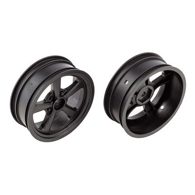 1/10 2.2" Front Drag Car Wheels, Black (2) 1/10 2.2" Front Drag Car Wheels, Black (2)