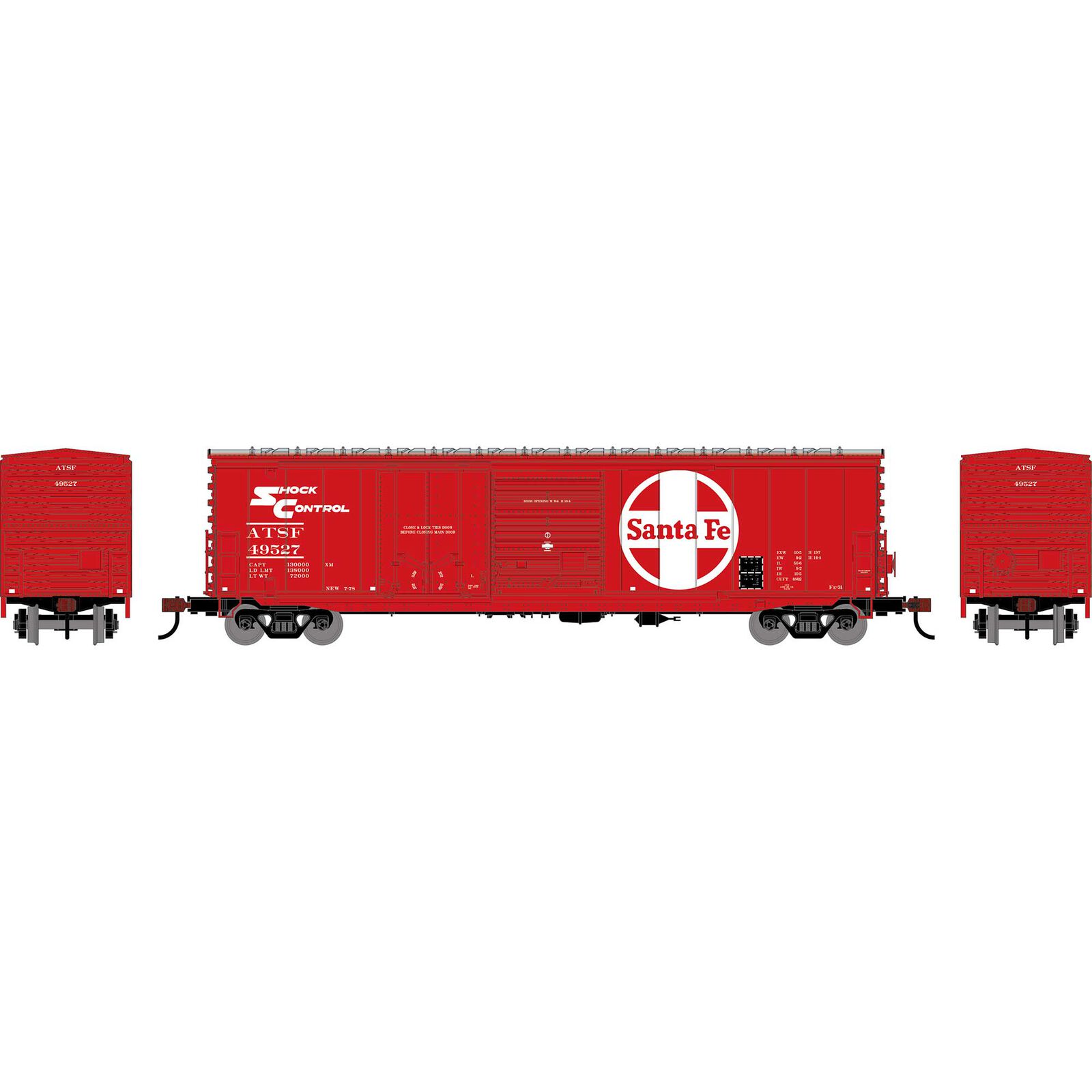 ATH-3038 HO ATH 50' ACF Combination Door Box Car, ATSF #49527