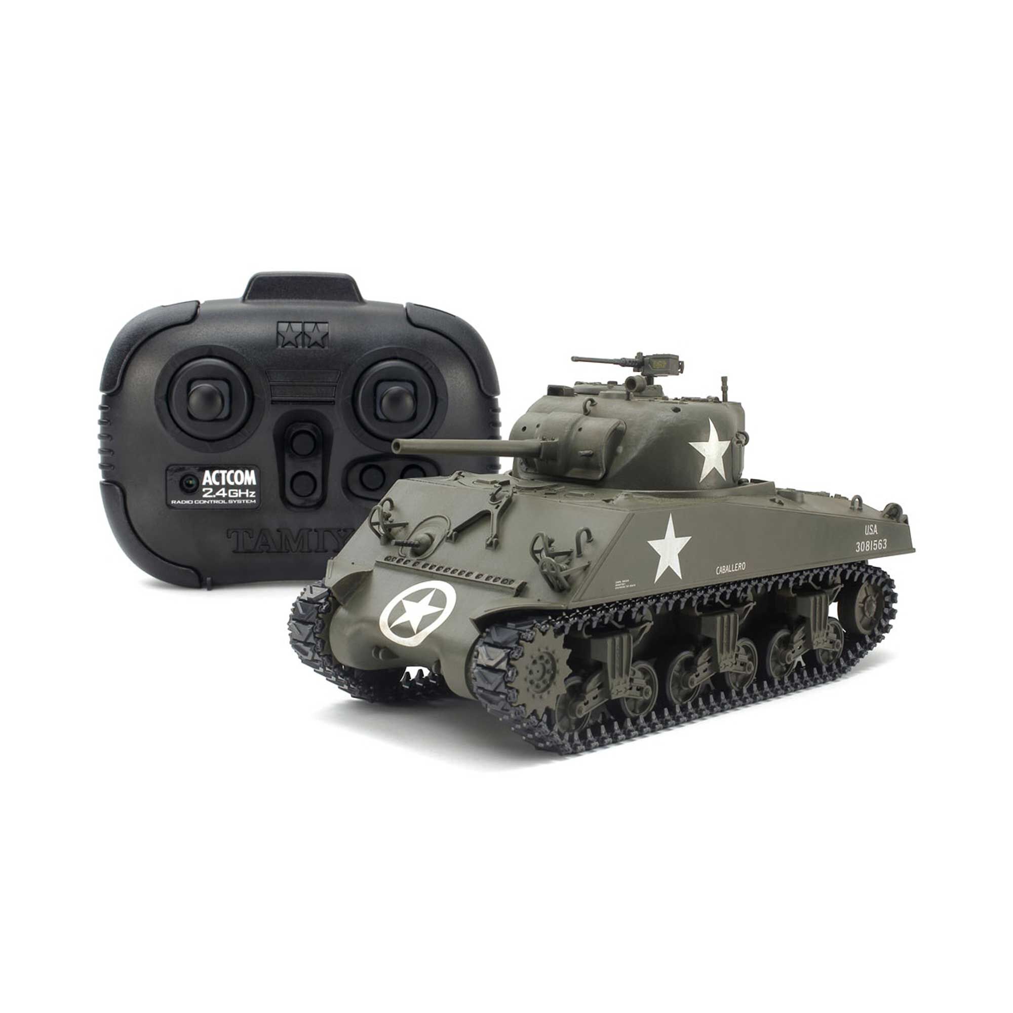 Tamiya 1/35 RC US Medium Tank M4A3 Sherman with Control Unit