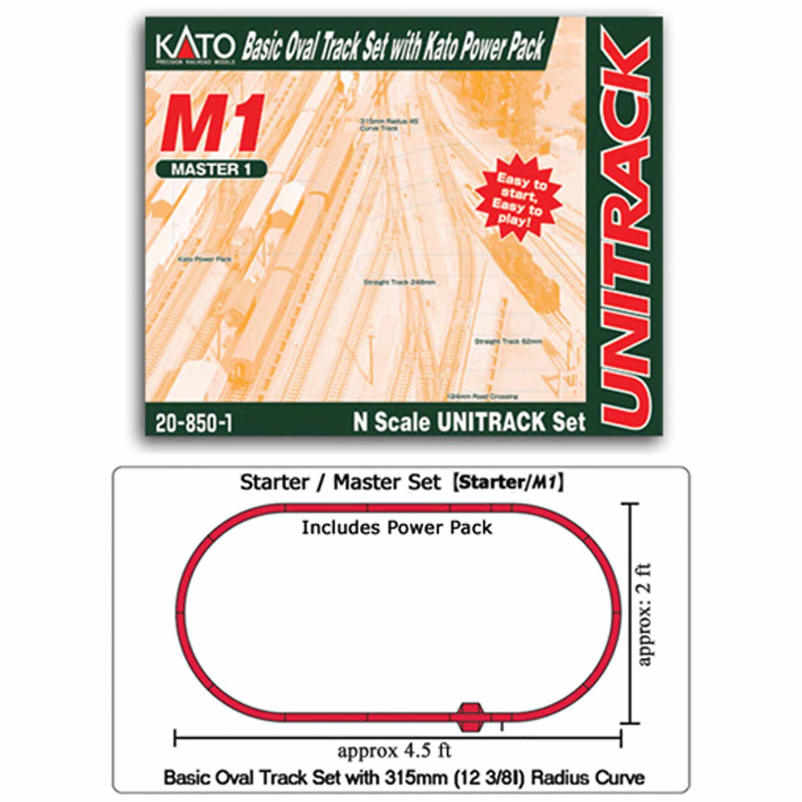 N M1 Basic Oval Track Set with Power Pack