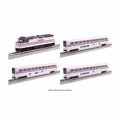 N Amtrak F40PH with Ditch lights Superliner I Phase III 4 Unit Set W/ Sound + Light N Amtrak F40PH with Ditch lights Superliner I Phase III 4 Unit Set W/ Sound + Light