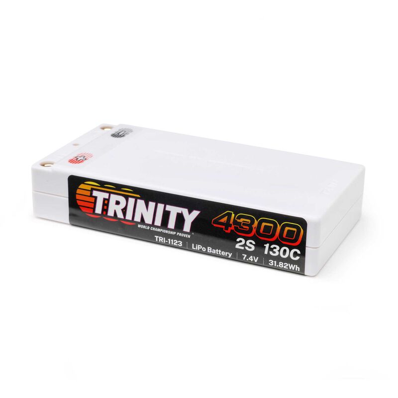 7.4V 4300mAh 2S 130C Shorty LiPo Battery: 5mm Bullets