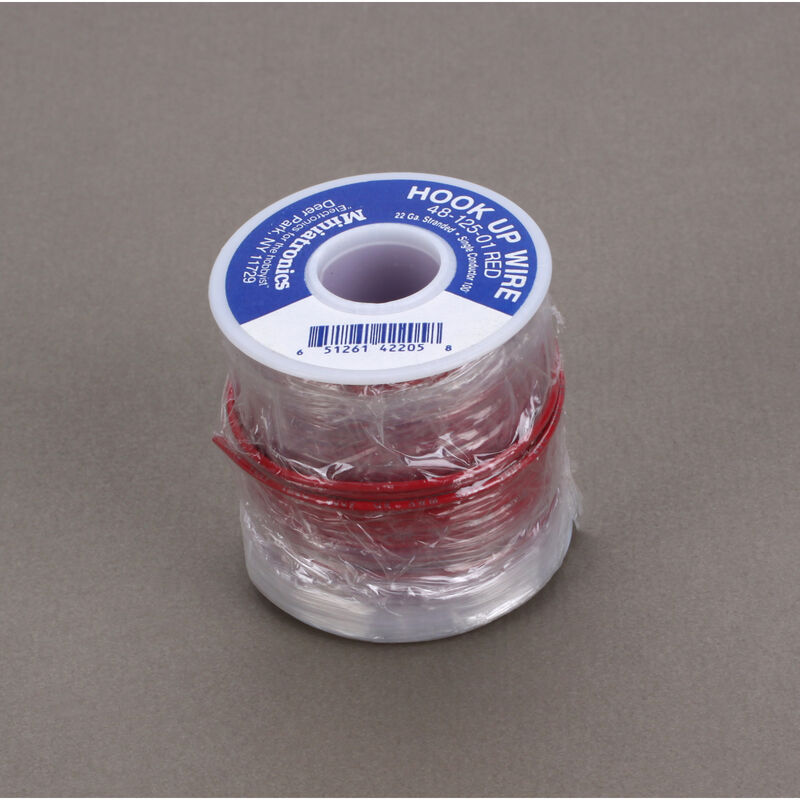 100' Stranded Wire 22 Gauge, Red