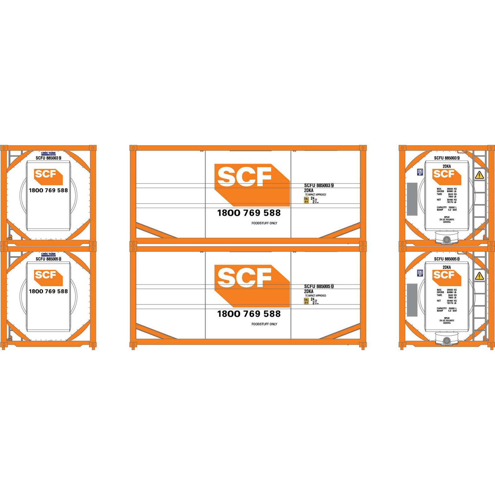 HO 20' ISO Tank Container, SCFU #885003 9/885005 0 (2)