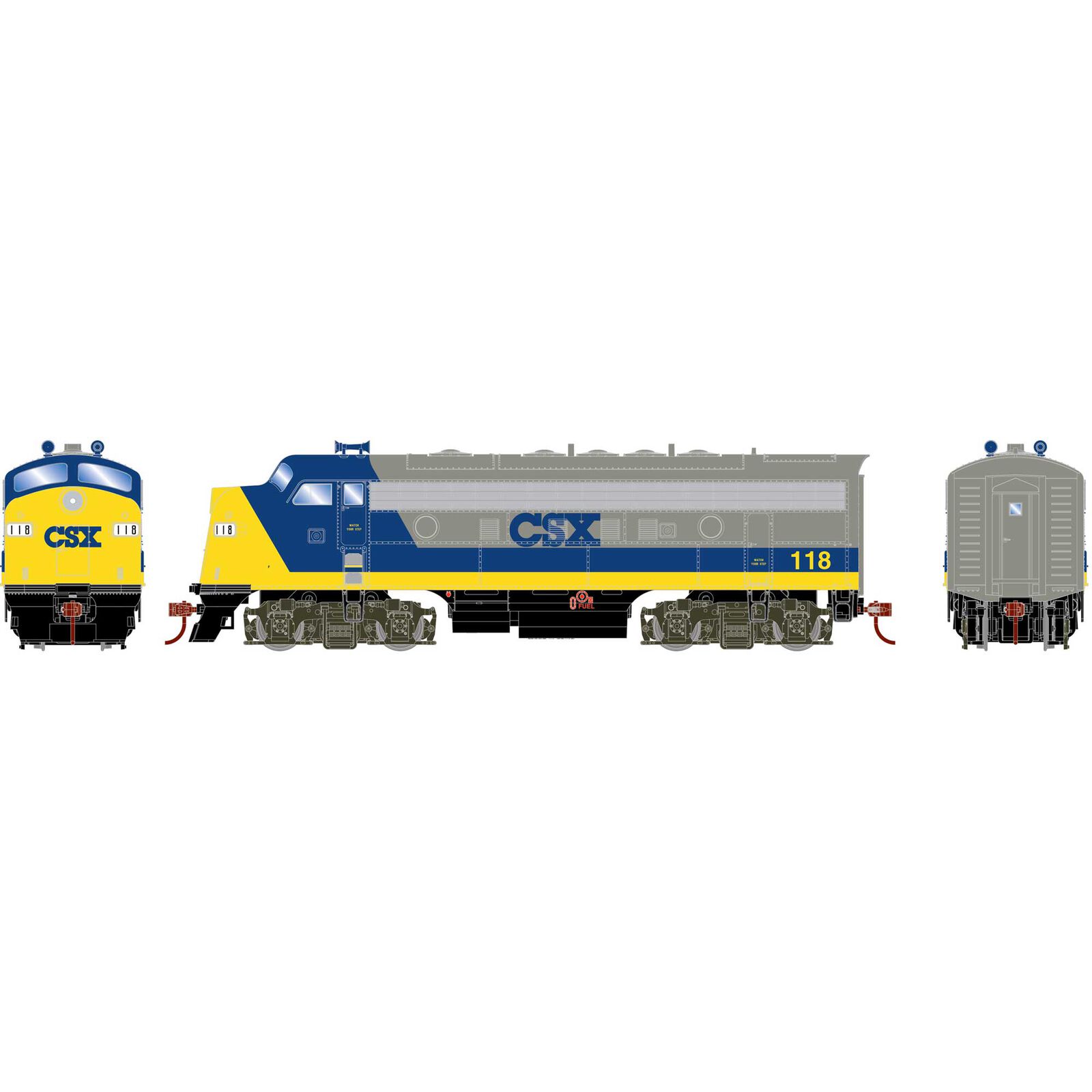 HO RND F7A Locomotive DCC-Ready, CSXT #118