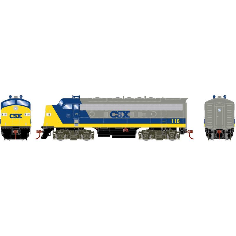 HO RND F7A Locomotive DCC-Ready, CSXT #118
