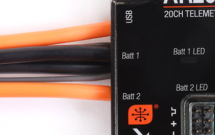 PATENTED POWERSAFE&trade; REDUNDANCY SYSTEM for the Spektrum AR20410T 20-Channel PowerSafe Telemetry Receiver