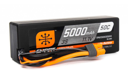 Spektrum<sup>&trade;</sup>5000mAh 3S 50C Smart Hardcase LiPo Battery: IC3
