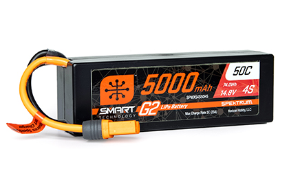 Spektrum<sup>&trade;</sup> 5000mAh 4S 14.8V Smart G2 Lipo 50C: IC5