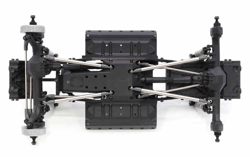 Chassis incorporates three-link suspension for performance