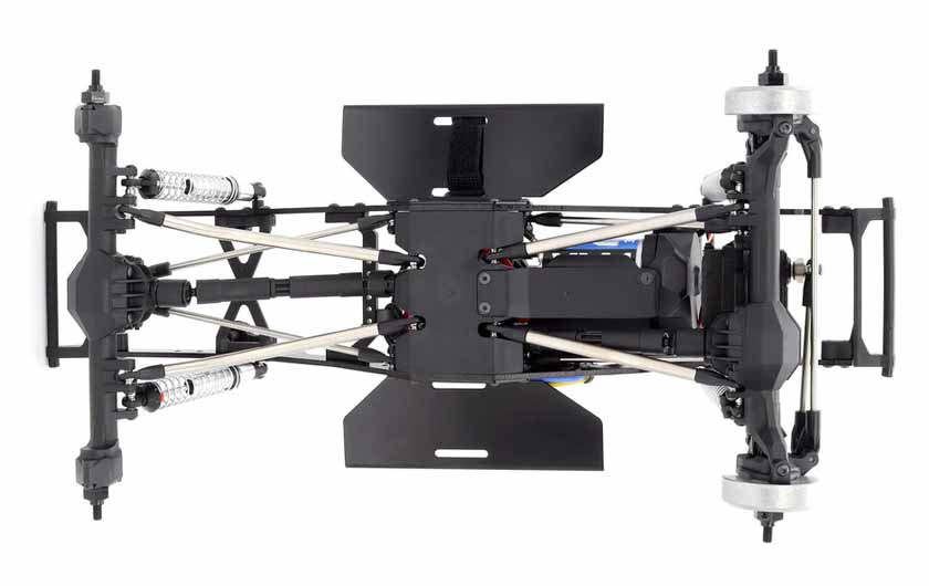 Equipped with Incision aluminum shocks and a servo on the axle