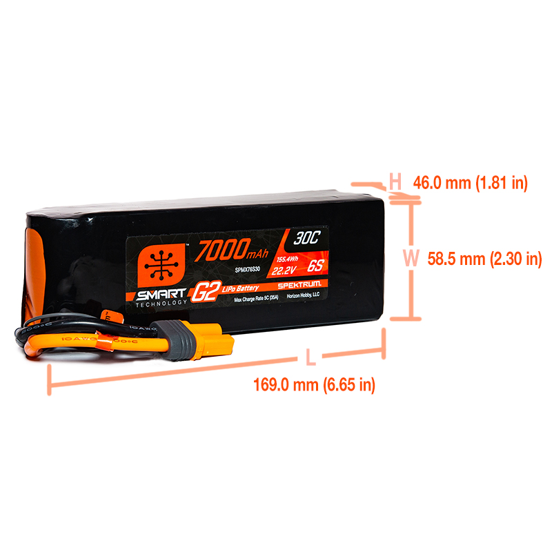 22.2V 7000mAh 6S 30C Smart G2 LiPo Battery: IC5