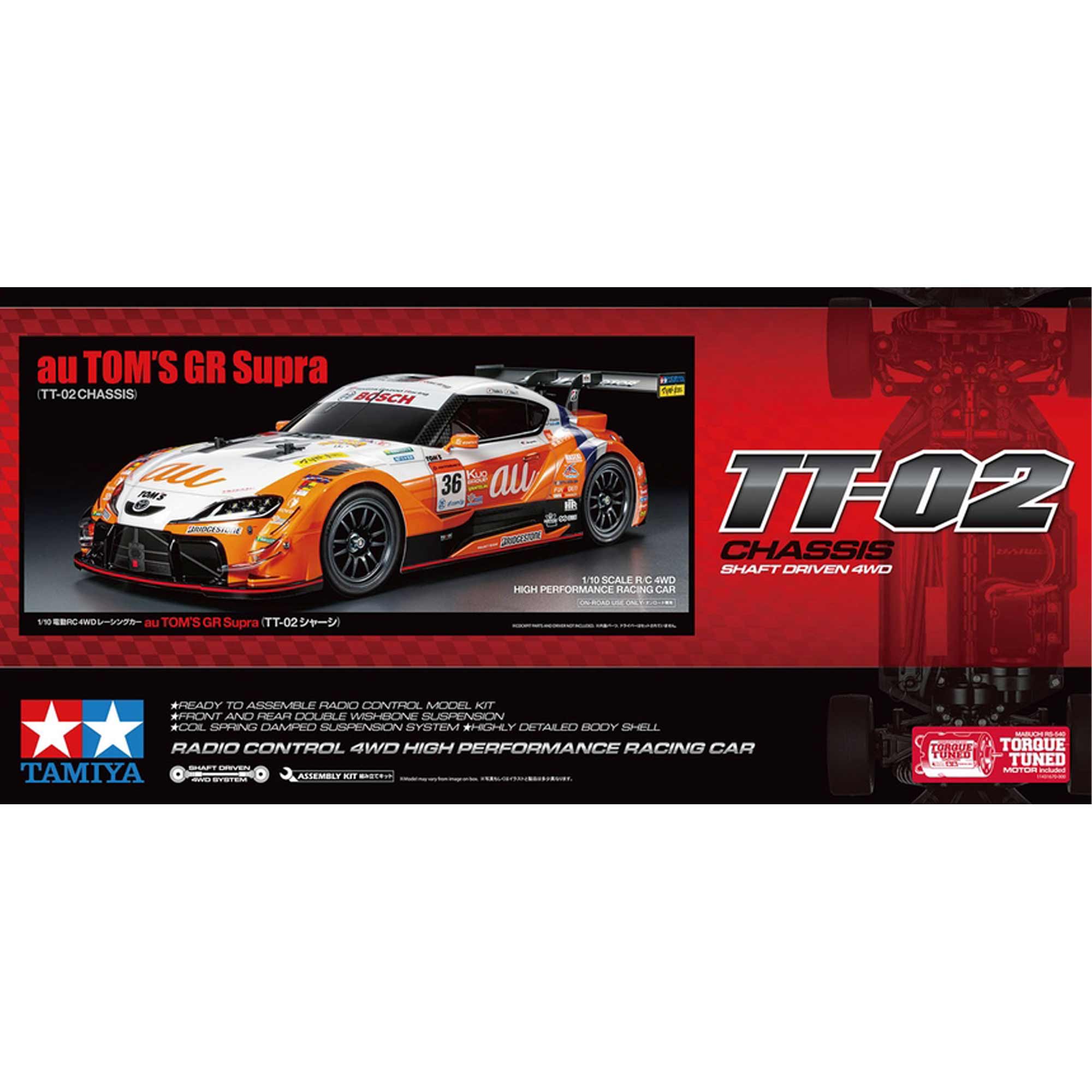 1/10 au Tom&rsquo;s Toyota GR Supra GT500 TT-02 4x4 On-Road Touring Kit