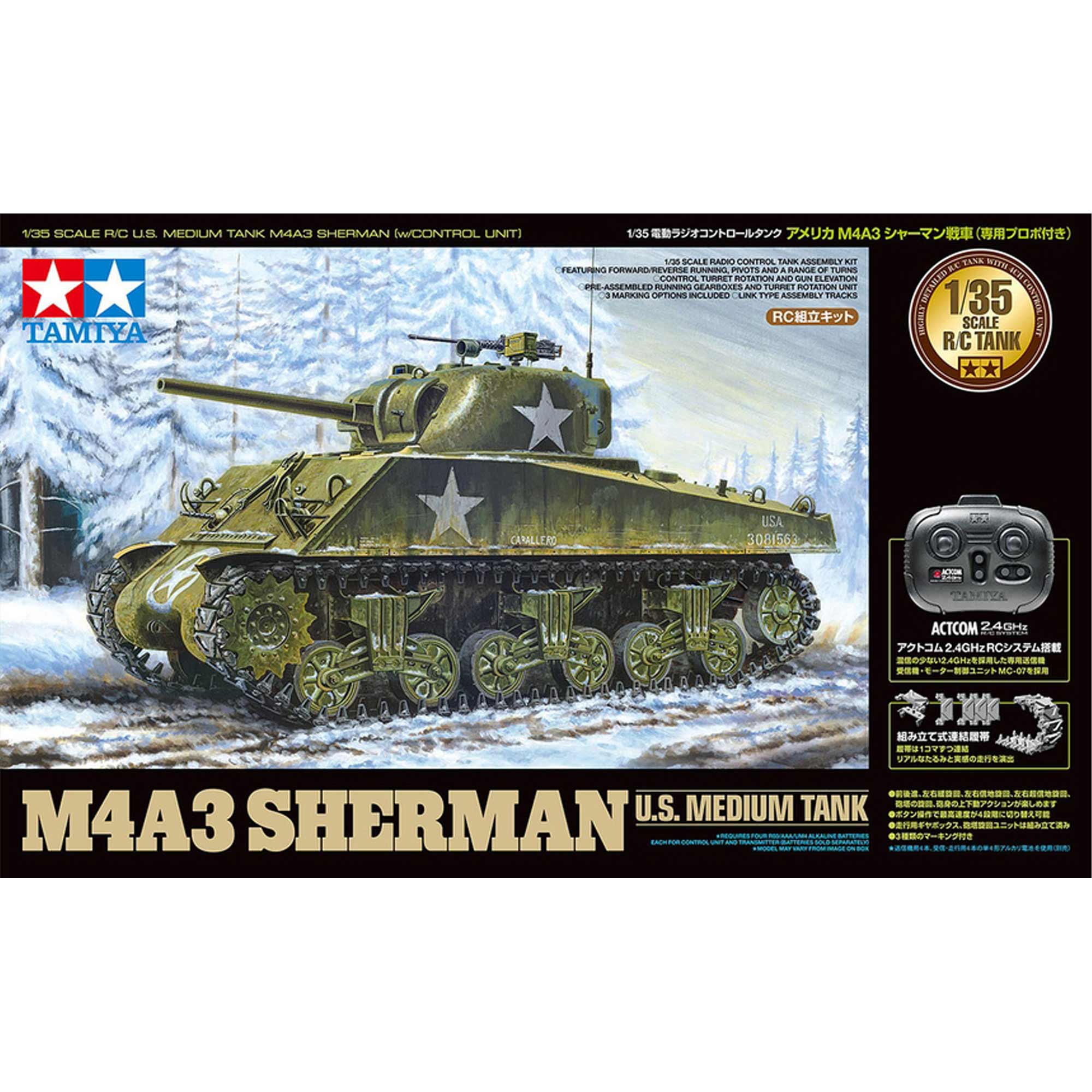 1/35 RC US Medium Tank M4A3 Sherman with Control Unit
